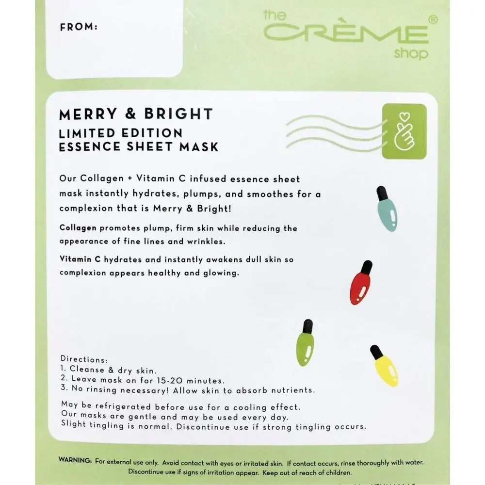 The Creme Shop Merry & Bright Limited Edition Essence Sheet Mask (set of 5)